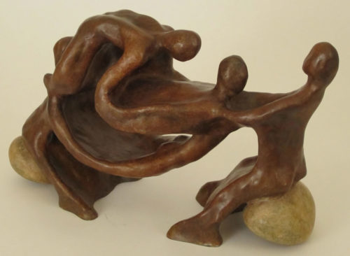 Bronze sculpture by Fred Gelb - A Little Help