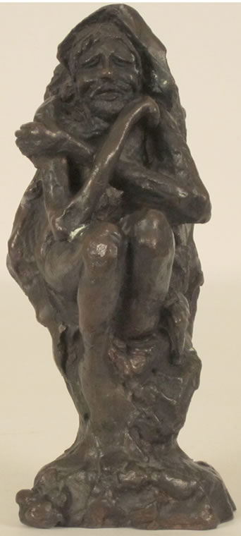 Homeless - bronze sculpture by Fred Gelb